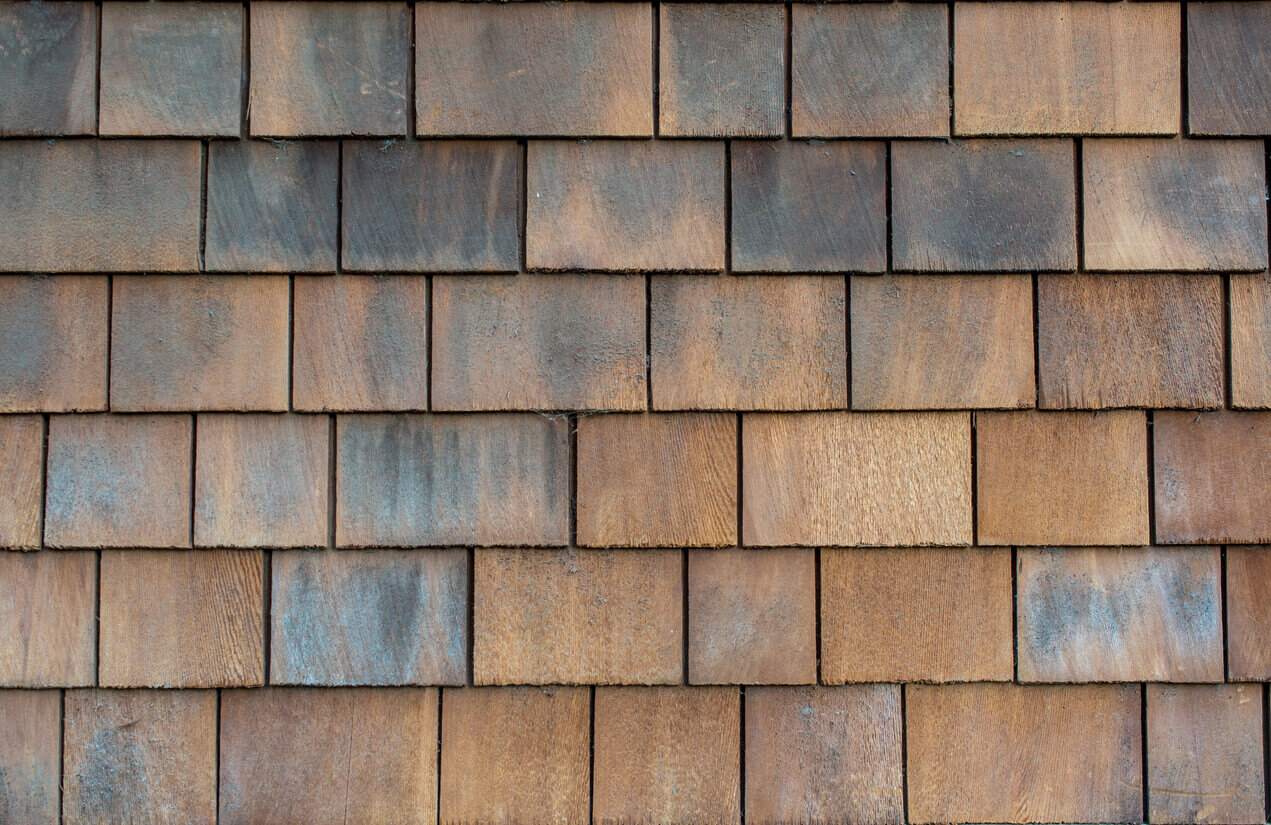 Close up of roof shingles