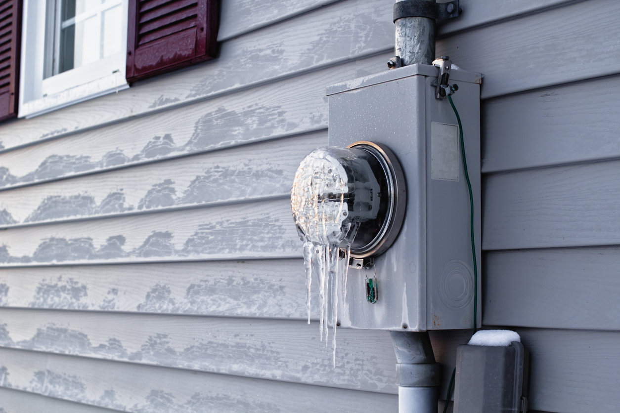 Frozen Electrical Utility Meter