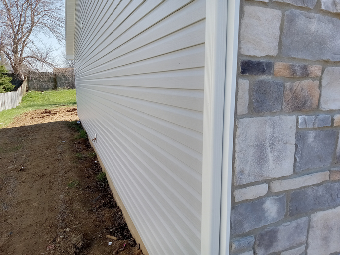 Siding on home in spring