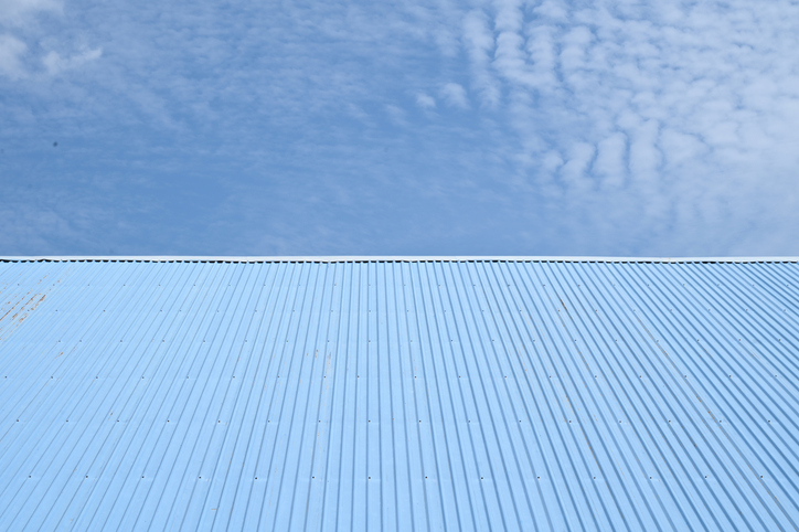 Roof when the sky is blue